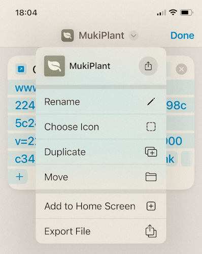 Mobile shortcut for quick access to plant watering tracker